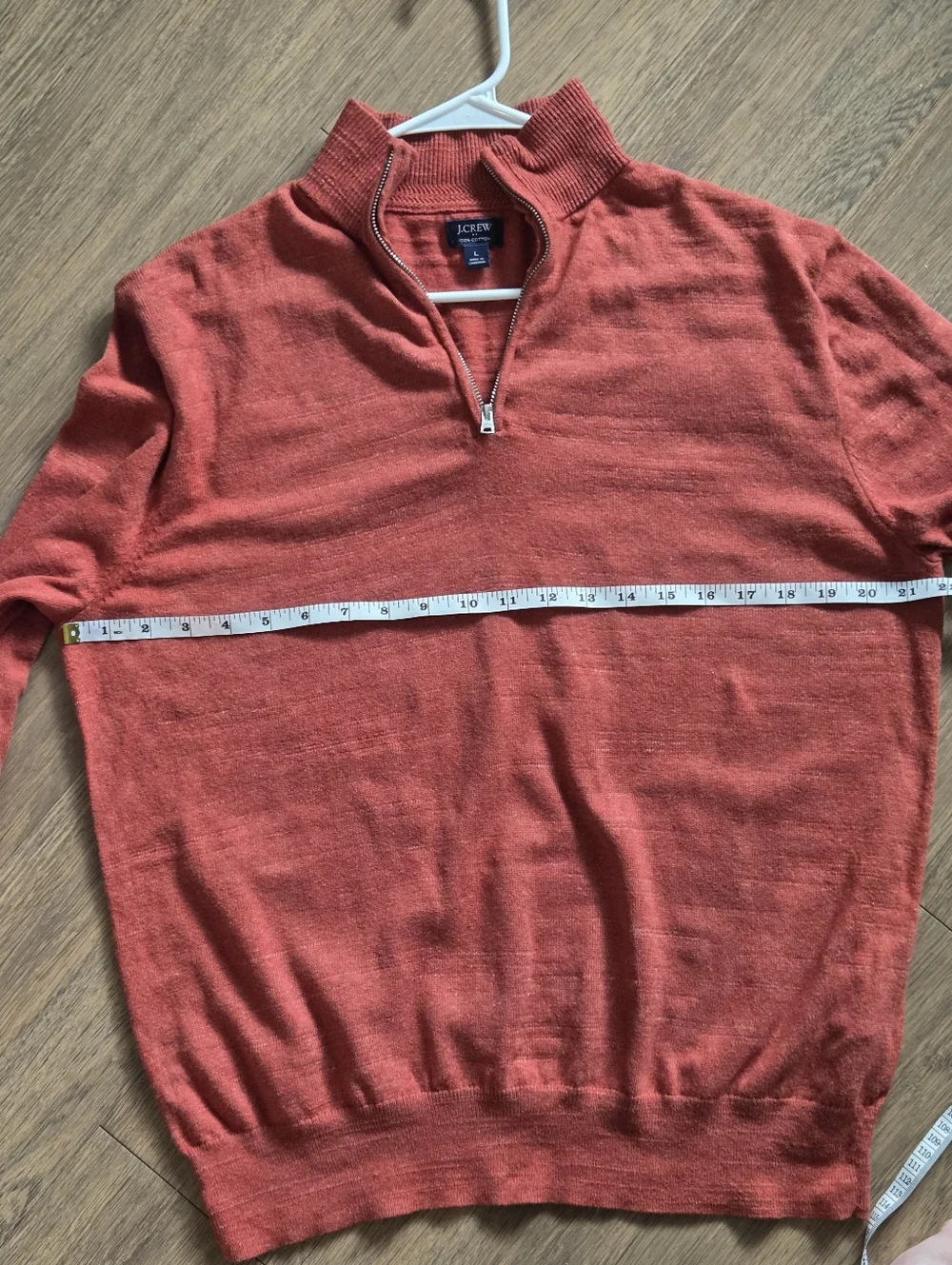 J. Crew Men's Half-Zip Sweater in Rust Orange